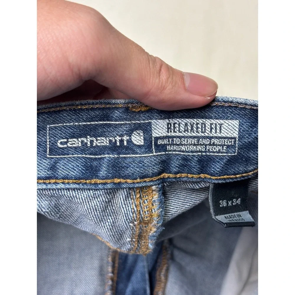 Carhartt 103889 Denim Five Pocket Relaxed Fit RUGGED FLEX Jeans 36‎ x 32